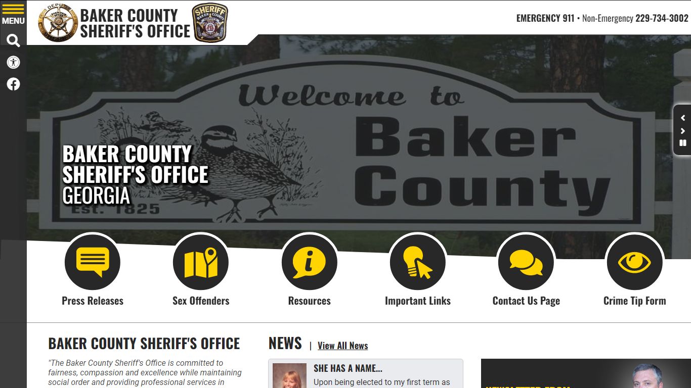 Baker County Sheriff's Office, Georgia