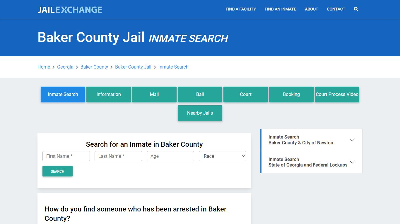 Baker County Jail, GA Inmate Search: Roster & Mugshots